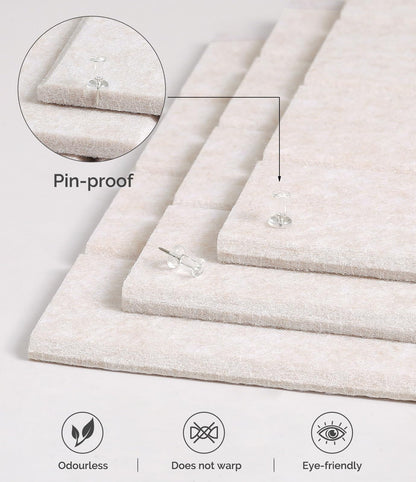 Bounmer Large Cork Board Alternative 48“ x 36”, 12-Pack Felt Bulletin Board Tiles with 60 Safe Removable Adhesive Tabs & 30 Pushpins, Cork Boards for Office Walls Decor (Oatmeal)