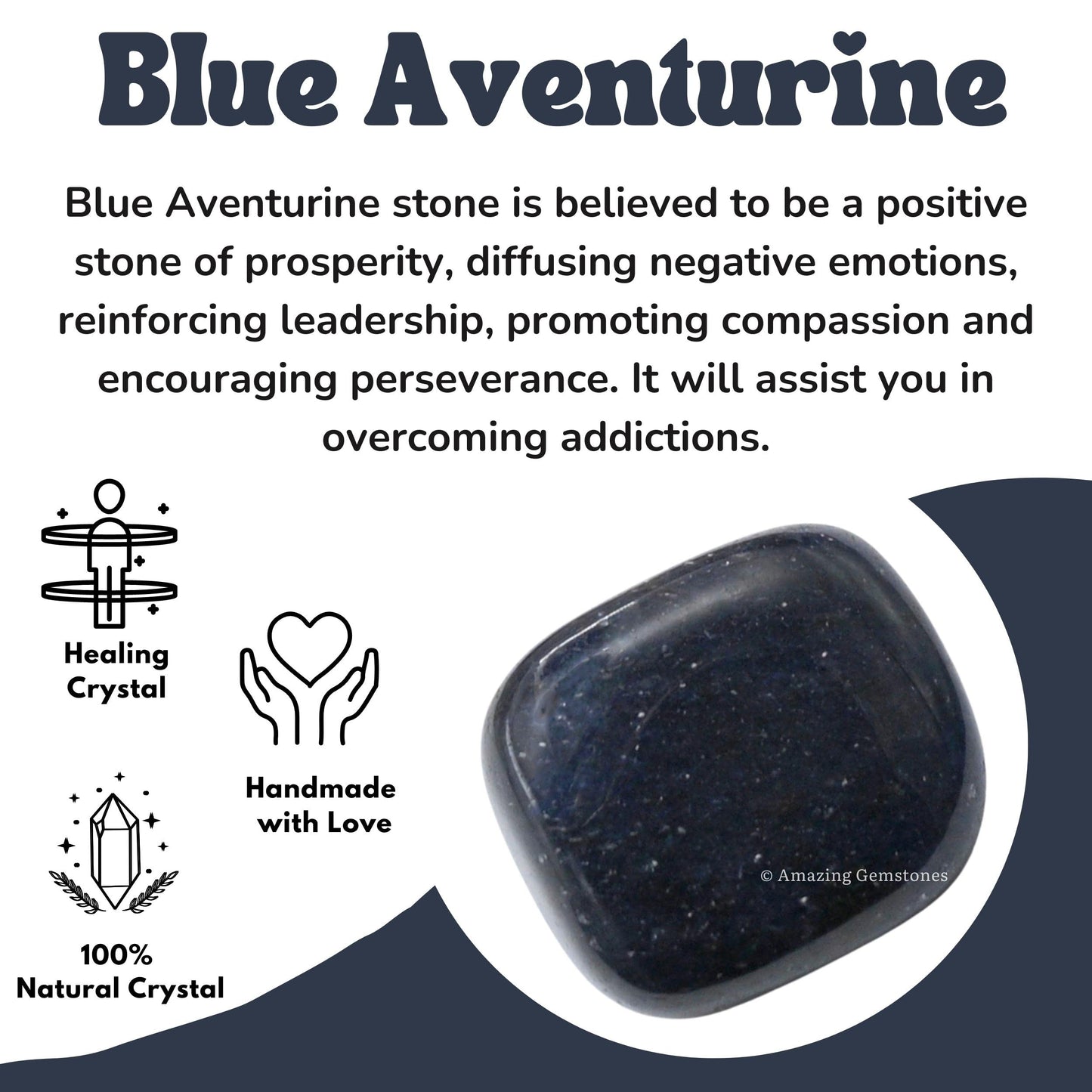 Amazing Gemstone Blue Aventurine Crystals and Healing Stones Tumbled - 1 oz, Natural Healing Stones for Energy Balance, Stress Relief - Premium Polished Gems Rocks for Meditation and Wellness