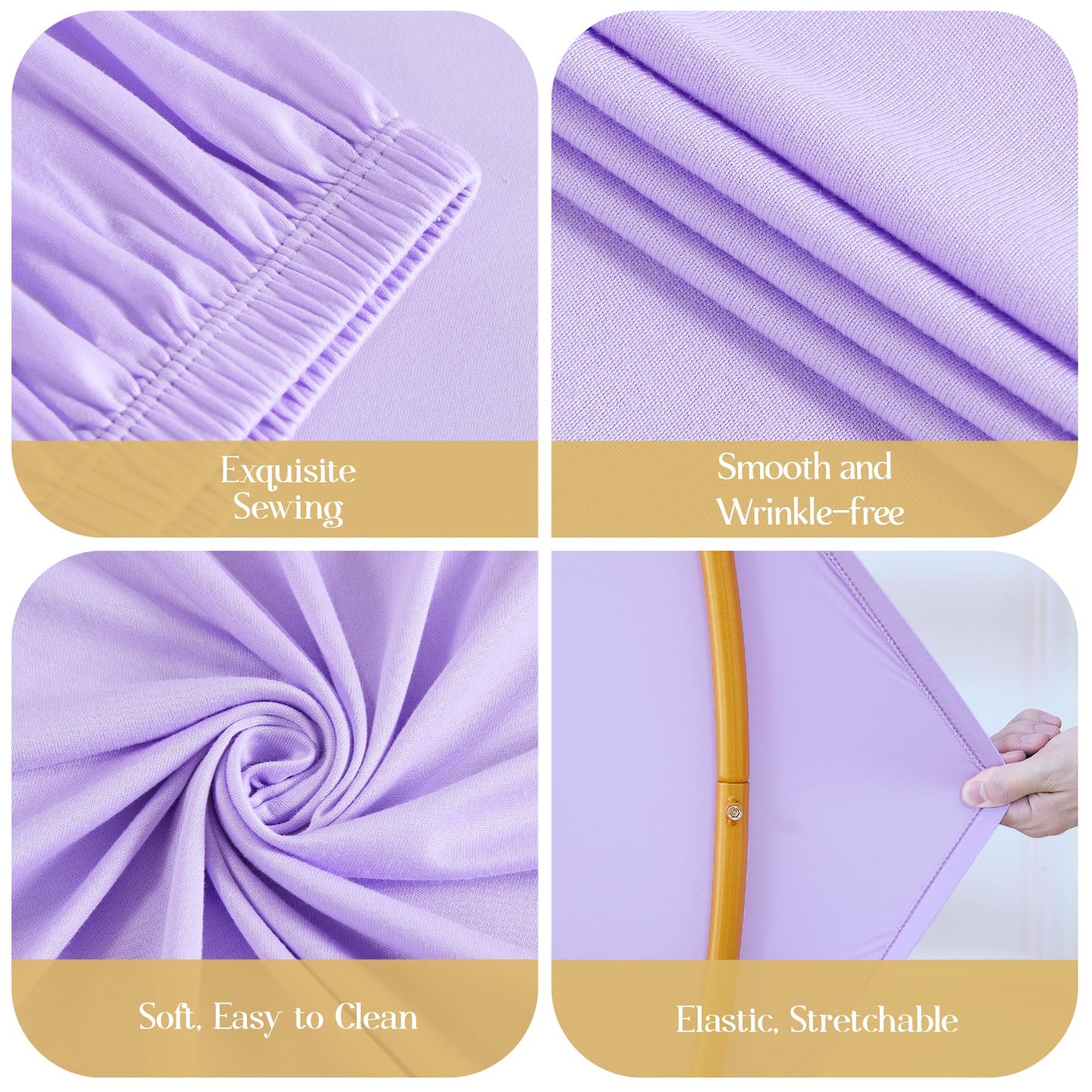6.6FT Purple Round Backdrop Cover Lavender Lilac Balloon Circle Arch Backdrop Cover Wedding Round Arch Covers Stretchy Spandex Bridal Shower Baby Shower Birthday Party Thanksgiving Photo Backdrop