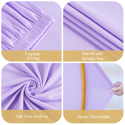 6.6FT Purple Round Backdrop Cover Lavender Lilac Balloon Circle Arch Backdrop Cover Wedding Round Arch Covers Stretchy Spandex Bridal Shower Baby Shower Birthday Party Thanksgiving Photo Backdrop