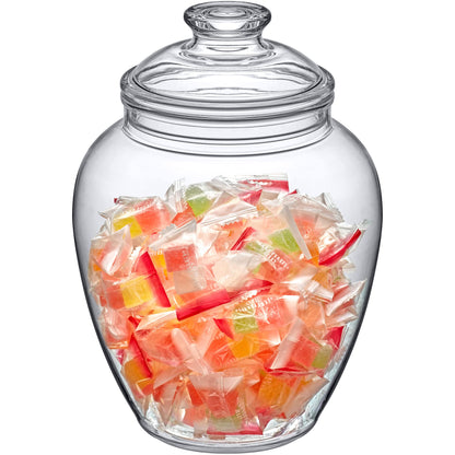 Amazing Abby - Sugar Sugar - 140-Ounce Plastic Candy Jar with Lid, Large Cookie Jar (7.5"(D) x 10.5"(H)), Apothecary Jar, BPA-Free, Shatter-Proof, Dishwasher-Safe, Great for Candy Buffet