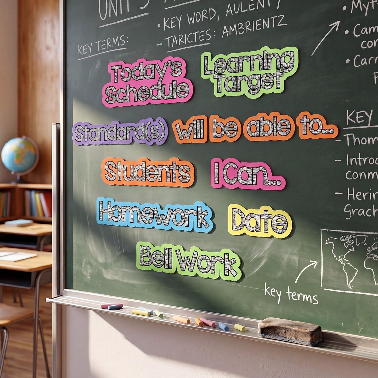 AmazingSpark 12 Pcs Classroom Schedule Magnets Reusable Today's Schedules Learning Target Magnets Set Class Dry Erase Labels for Whiteboard Bulletin Board Decor School Elementary Subjects Organization