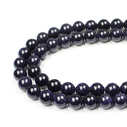 MJDCB Natural Stone Beads Blue Sand Stone Round Loose Beads for Jewelry Making DIY Bracelet Necklace (12mm)