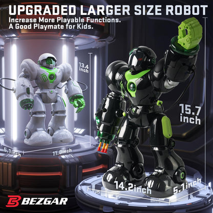 BEZGAR TR300 Robot Toys for Kids - Smart Programmable, Dancing Remote Control Emo Robot with 22 Actions, Supporting 78 Changing Expression, for Kids, 3 4 5 6 7 8 Year Old Boy Birthday