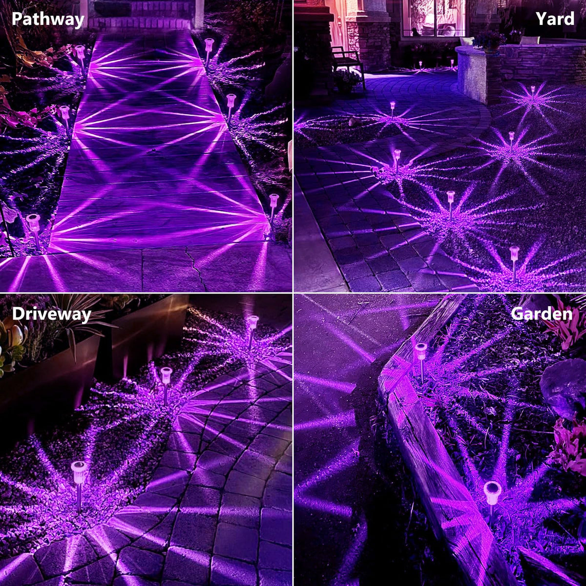 Gorrzai Christmas Solar Lights Outdoor 10 Pack Solar Pathway Lights Outdoor Halloween Decorations Waterproof Yard Lighting for Driveway Garden Walkway Path Landscape Lawn