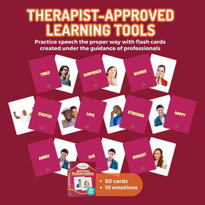 50 Emotions Flash Cards Volume 1 - Feeling Photo Cards for Kids, Adults, Seniors, Homeschool, Speech Therapy, ABA, Dementia, Aphasia, Occupational Therapy, ESL and Autism Learning Material