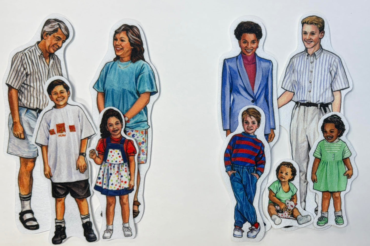 Story Time Felts Set of 4 Families 27 Multicultural Diverse Felt Figures for Flannel Board- Precut