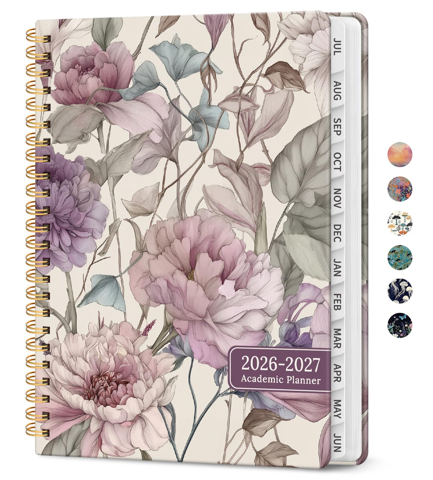 Planner 2026-2027, Academic Year Weekly and Monthly Calender Planner, from Jul 2026 - Jun 2027, Spiral Bound School Planning Book, Perfect for Teacher, Student, Women & Men, A5 (6.3" x 8.5"), Soft Peony