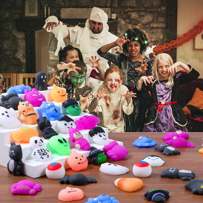 50Pack Halloween Goodie Bag Fillers Mochi Squishy Toys, Party Favors for Kids, Kawaii Squishies Fidget Toys, Stress Relief Toy Trick or Treat Stuffers Classroom Rewards Carnival Prize