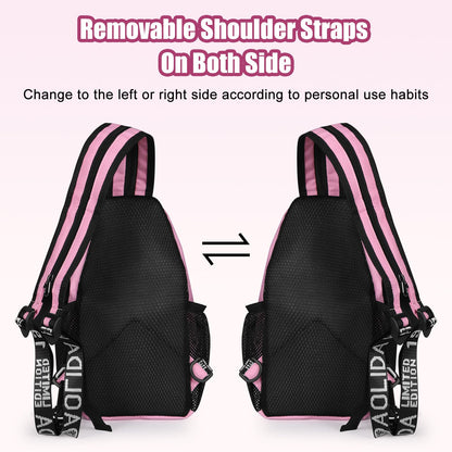 VALUEQLO Crossbody Backpack Convertible Sling Bag for Women Men with Adjustable Strap Small Casual Daypack for Hiking Traveling (Small, 11-Inch, Pink)