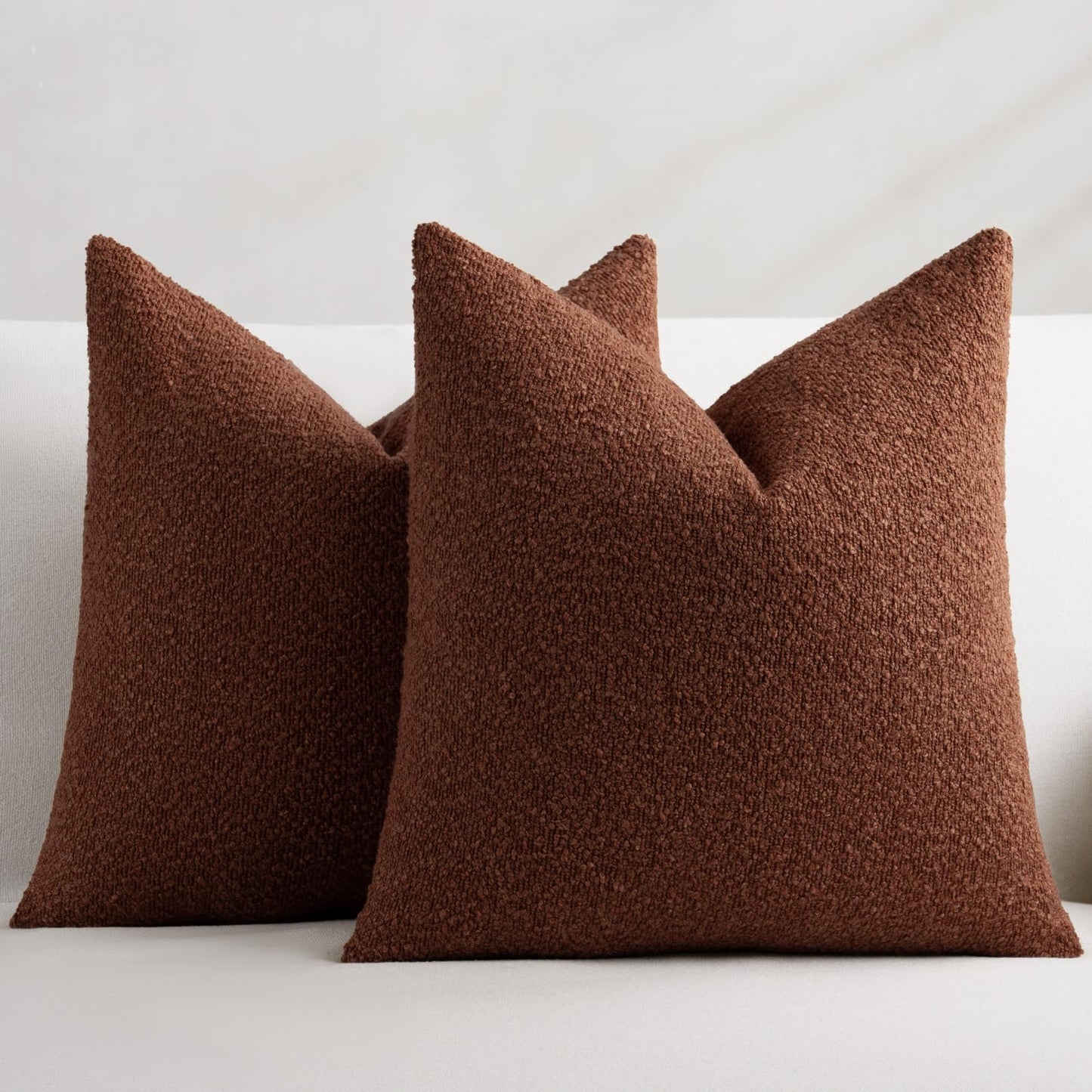 GRASiMOSY Fall Decorative Throw Pillow Covers 18 x 18 Inch, Set of 2, Thanksgiving Autumn Harvest Decor Boucle Cushion Pillow Cover for Couch Bedroom Sofa Living Room, Burnt Orange