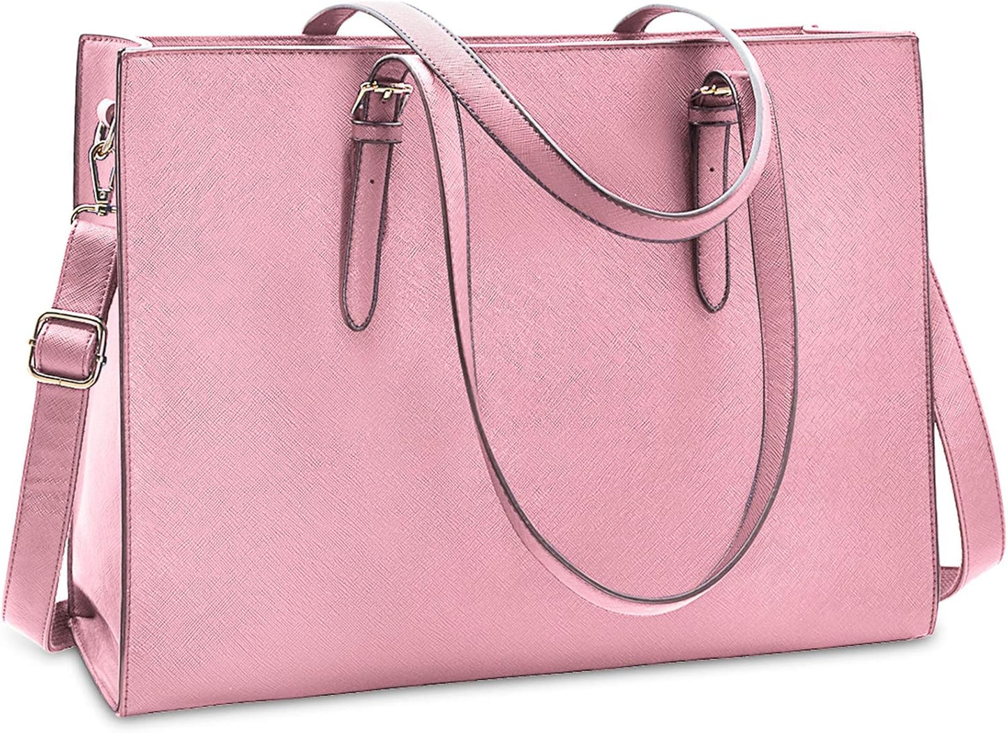 Laptop Bag for Women Waterproof Lightweight Leather 15.6 Inch Computer Tote Bag Business Office Briefcase Large Capacity Handbag Shoulder Bag Professional Office Work Bag