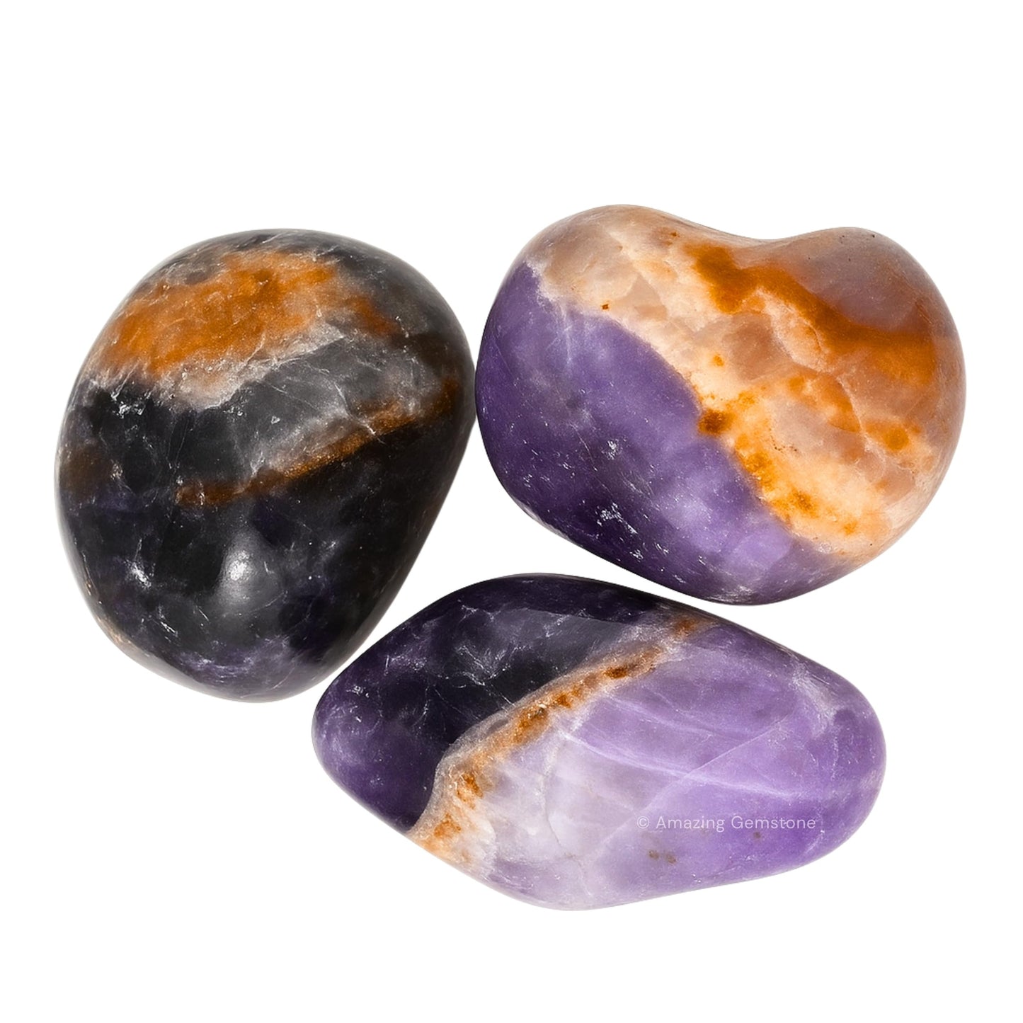 Amazing Gemstone Chevron Amethyst Crystals and Healing Stones Tumbled - 1 oz Chevron Amethyst Stone, Natural Healing Stones for Energy Balance, Stress Relief - Premium Polished Gems Rocks