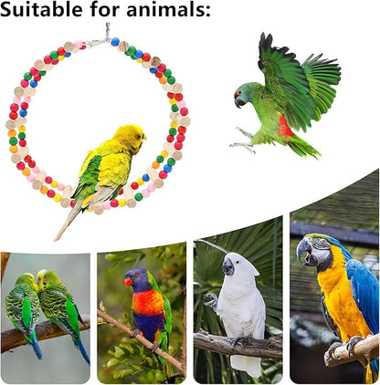 11-Step Bird Ladder Bridge,21.26 x 3.15 inches Raw Wood and Edible Dye,Pet Hamster Climbing Ladder Swing Toys Suitable for Small to Medium Birds,Bird Cage Accessories (11 Ladders)