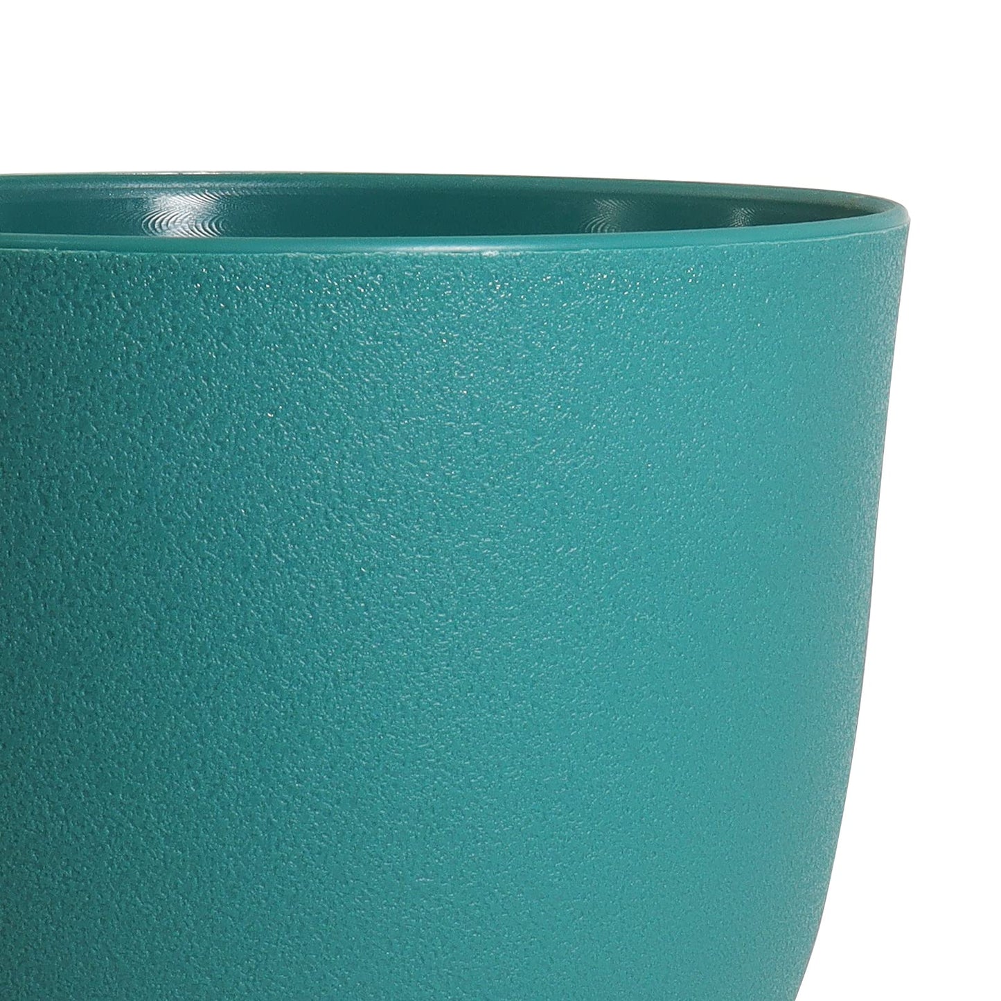 WOUSIWER Plant Pots 10/9/8 inch, Set of 3 Modern Decorative Plastic Planters with Drainage Holes and Saucers for House Plants Indoor Flowers Plants, Blue