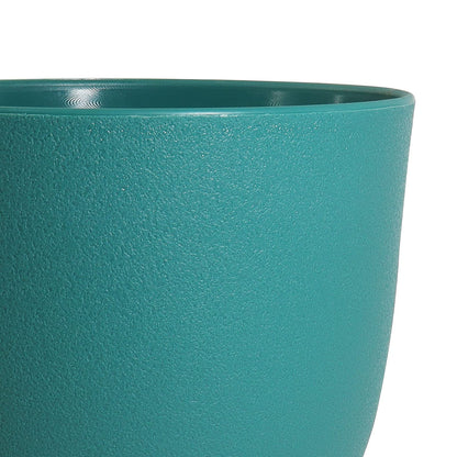 WOUSIWER Plant Pots 10/9/8 inch, Set of 3 Modern Decorative Plastic Planters with Drainage Holes and Saucers for House Plants Indoor Flowers Plants, Blue