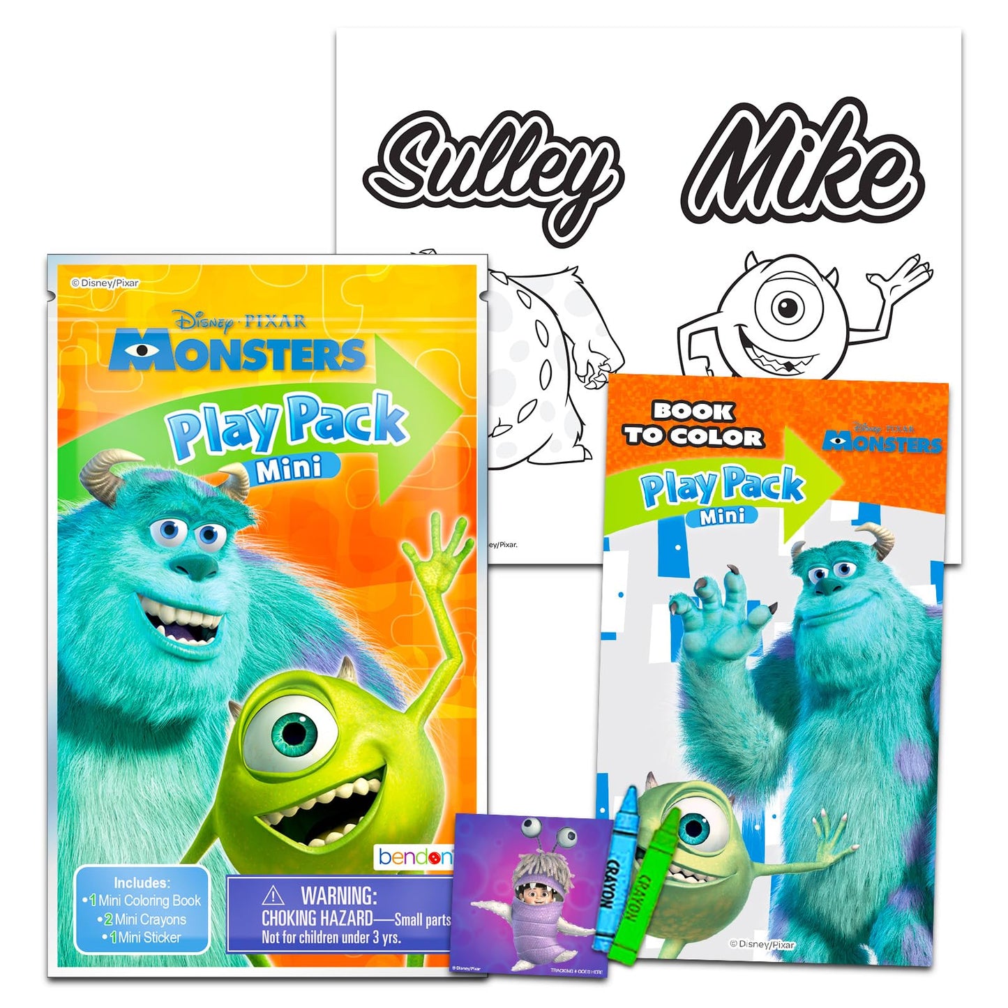 Disney Monsters Inc Birthday Party Favors Set - Bundle with 24 Monsters Inc Play Packs | Mini Coloring Books for Goodie Bags (Pixar Monsters University Party Supplies)