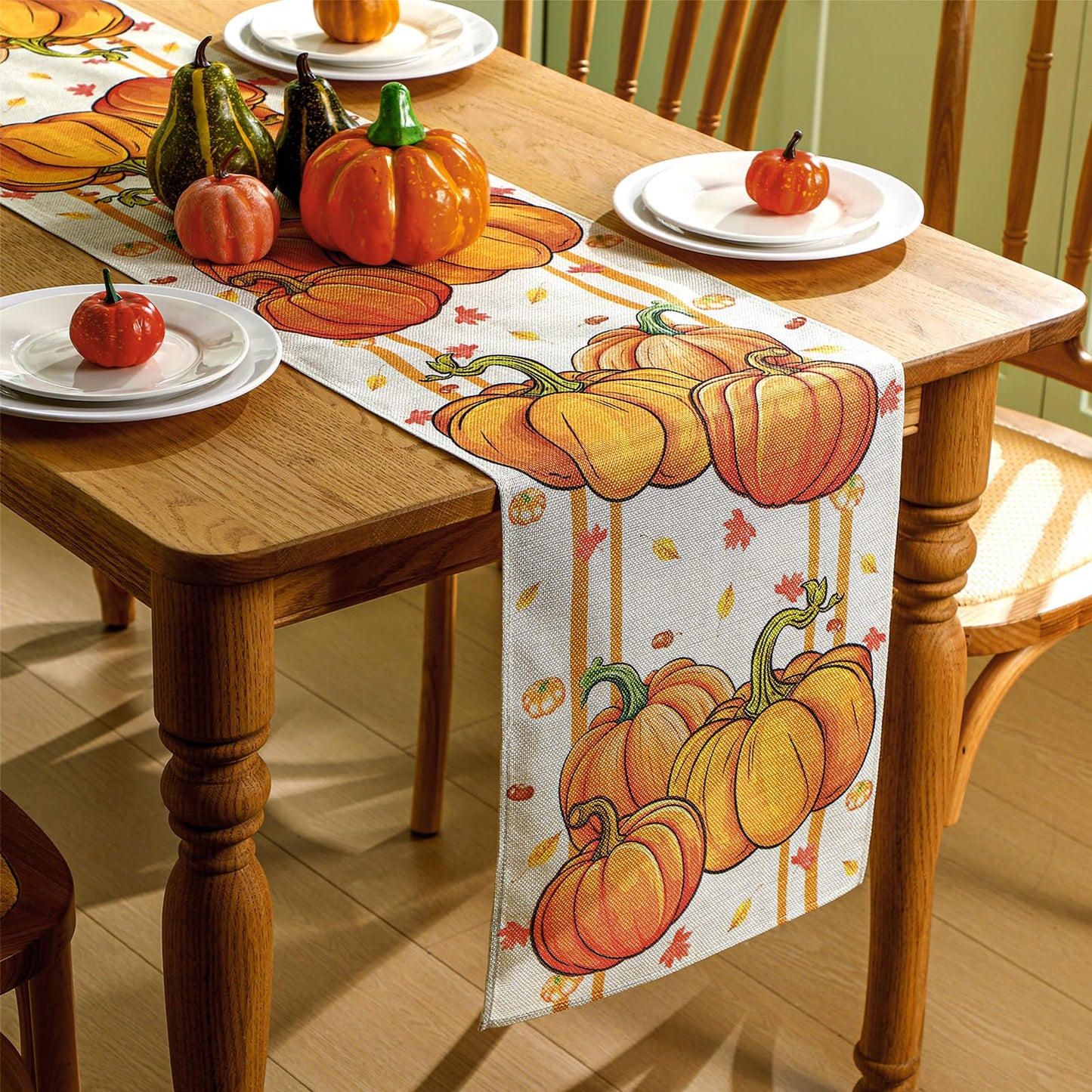 Honeydak 12 Pcs Holiday Table Runner Seasonal Farmhouse Table Decor 13 x 72 Inch Thanksgiving Christmas Decorations Fall Halloween for Home Party Dining Room Kitchen