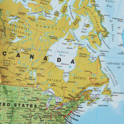 Large World Wall Map (political) - with flags (Large World Map with Flags - 33 x 47 inches