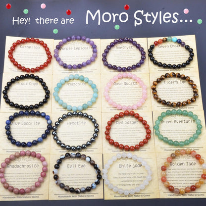CHCCOYE 4mm Natural Healing Gemstone Bracelet Handmade Yoga Stretch Elastic Bracelet Stress Relief Crystal Jewelry for Men and Women (4mm, Seven Chakra Stones)