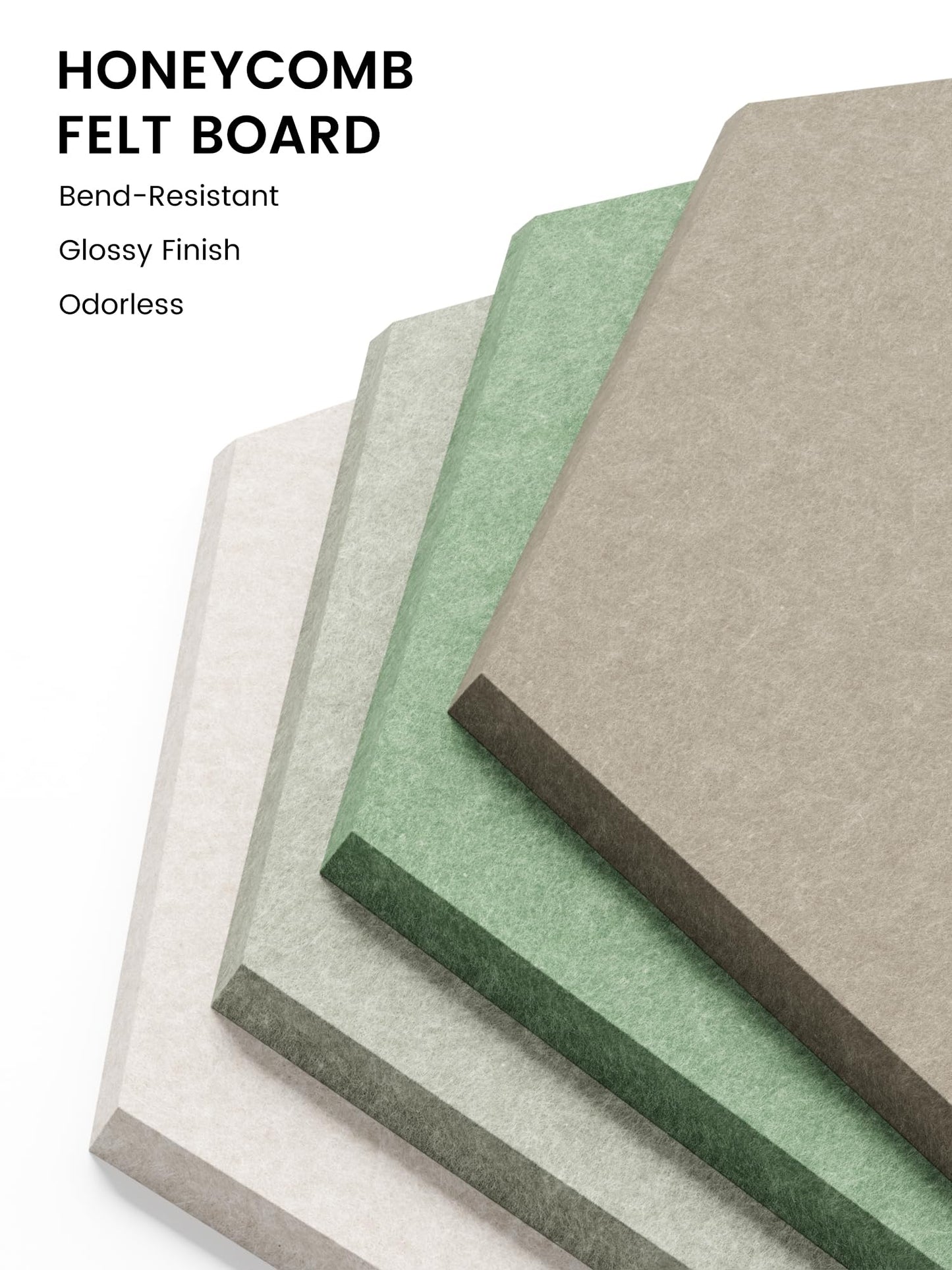 Fluxynara Hexagon Cork Board Alternative for Walls Decor-8-Pack Felt Bulletin Board Tiles,with 30 Pushpins,50 Adhesive Tabs for Office,Classrooms & Home Pin Board Felt Board-Moss Haven
