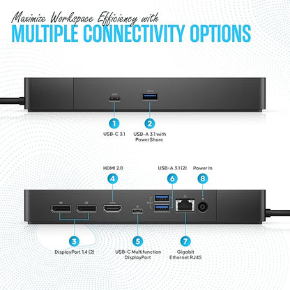 Dell WD19S Docking Station Dual Monitor - Dock Station with 180W + USB Type-C + HDMI+ Dual DisplayPort - Ultimate Laptop Docking Station