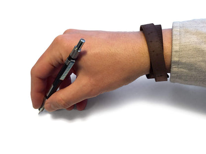 Wrist Ruler Dark Brown 17"| Tape Measure Bracelet | Leather Cuff | Leather Wrap Bracelet | Sewing | Knitting | Crochet | Notion | Gift