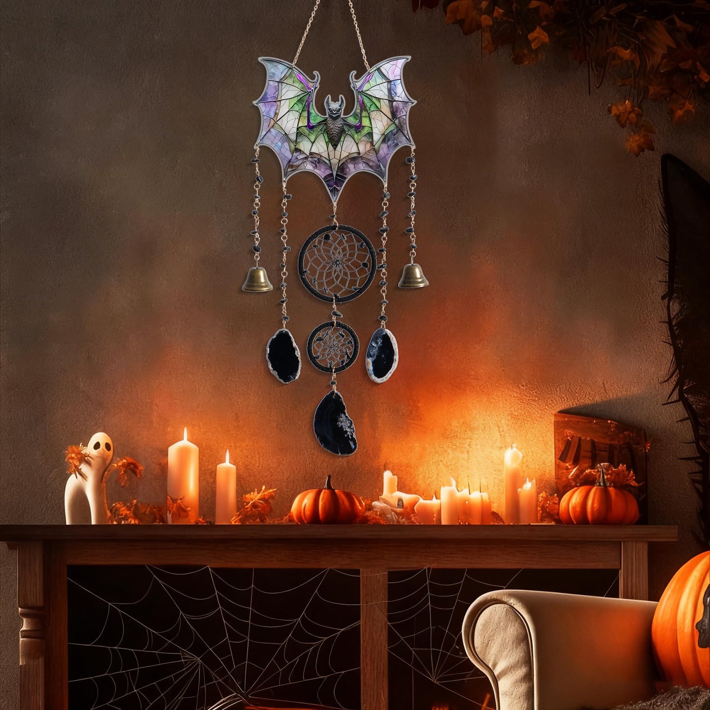 Bat Gothic Decor Acrylic Crystal Bat Sun Catcher for Windows Hanging Decoration Spider Sun Catcher Decoration Room Wall Art Decor