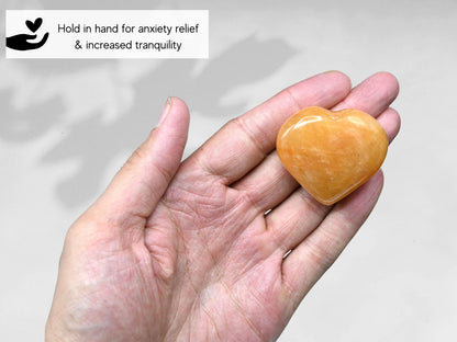 Amazing Gemstone Red Aventurine Crystal Heart Palm Stone - Pocket Massage Worry Stone for Natural Body Chakra Balancing, Reiki Healing and Crystal Grid