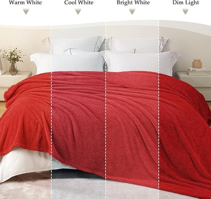 Exclusivo Mezcla Fleece King Size Bed Blanket, Ultra Soft, Lightweight and Fuzzy Red Blanket for Women, Home Decor, 90x104 Inches