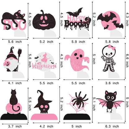 Halloween Happy Boo Day Honeycomb Centerpieces 12PCS Pink Black Little Boo Baby Shower Decorations Halloween Birthday Party Table Centerpieces Ghost Pumpkin Decor for Gender Reveal Suuplies