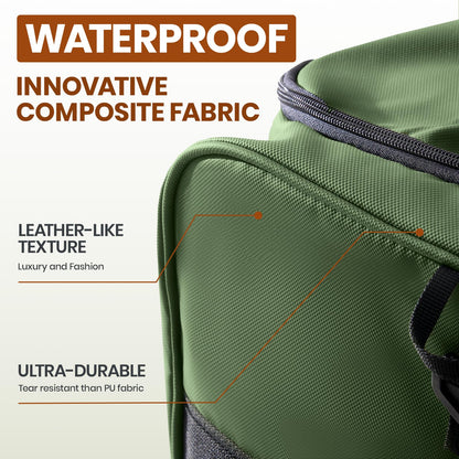 Fanwoli 100L Rolling Duffel Bag with Wheels, Durable Travel Duffel Backpack with Hidden Straps & Waist Support, Waterproof Foldable Luggage for Outdoor, Airport & Camping, Men/Women,Green