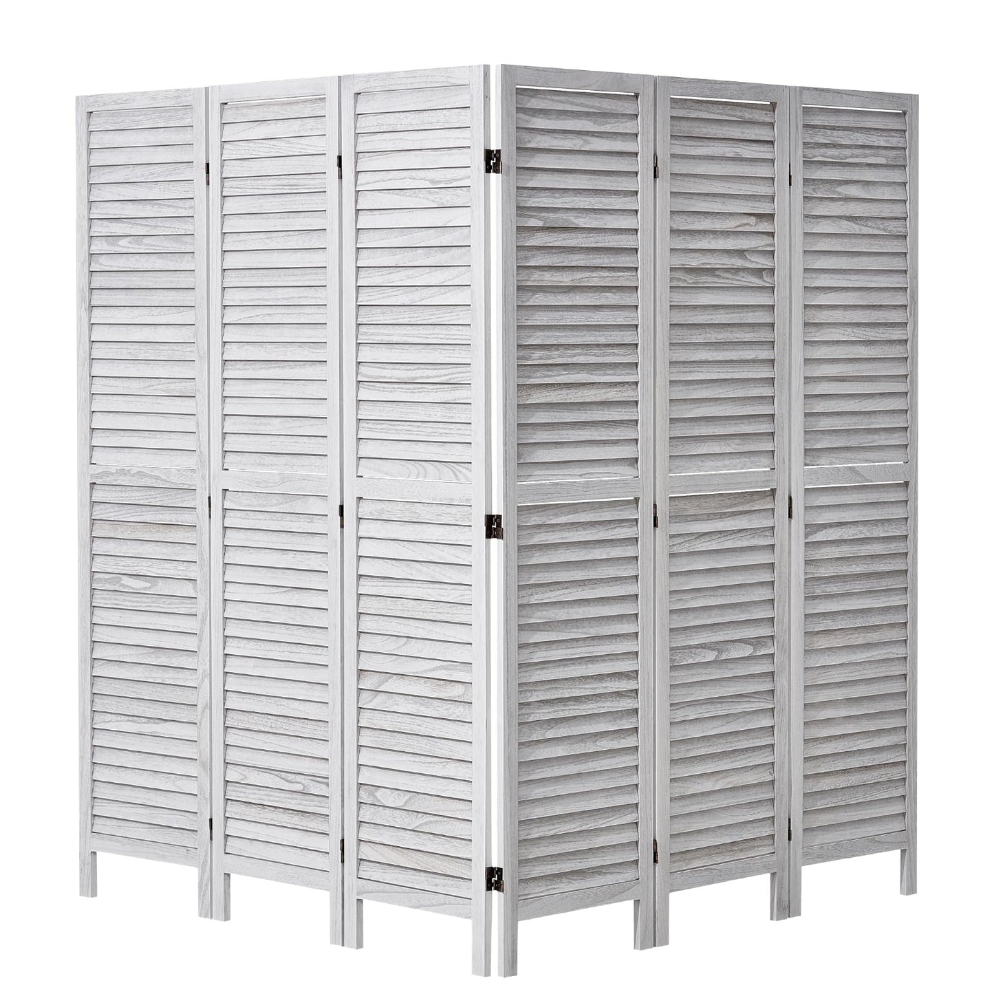 VEVOR Wood Room Divider, 6 Panel Wood Folding Privacy Screen, 66.9 Inches Tall Indoor Louvered Wooden Partition, Portable Decoration Screen, for Room Separation, Home, Office, Restaurant & Bedroom