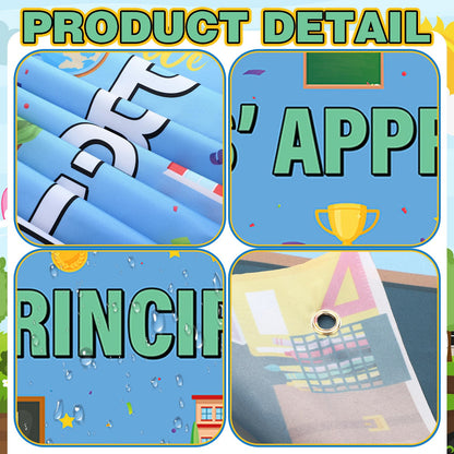 Fanfanwin Happy Principals Appreciation Day Banner Set Principal Appreciation Sign Banner We Appreciate Thank You Party Supplies Decorations for Men Women Education Workers