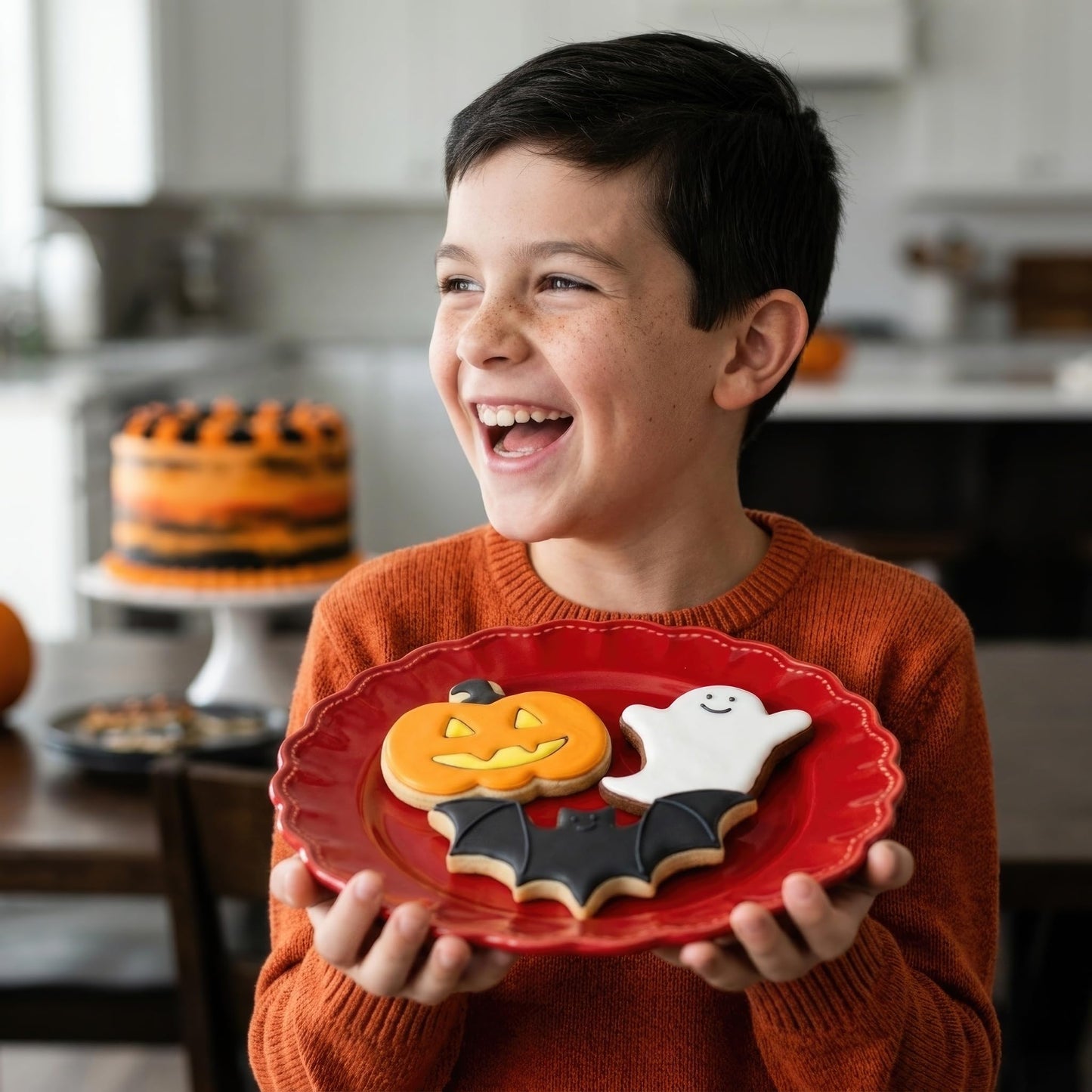 Ann Clark 3-Pc. Halloween Cookie Cutter Set, Made in USA, Small Bat, Large Pumpkin, Ghost