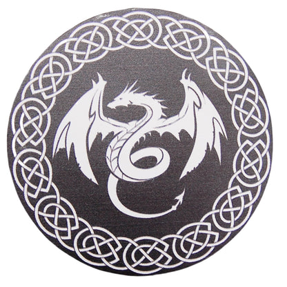 Gothic Dragon Coaster Set with Engraved Holder - 4.5-Inch Flying Dragon Coasters, Set of 4