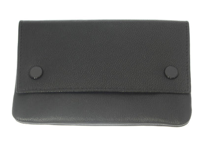 Premium Soft Black Leather Cigarette Rolling Tobacco Pouch Case Organiser