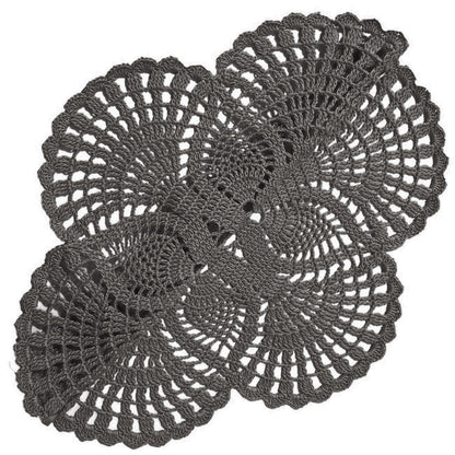 BOMHCS Handmade Crochet Lace Doily 15.5 inches to 17.5 inches Round 6 Petals Flower Placemats Coasters Vintage Doilies Vase Cup Mats (1 PC, Deep Grey)