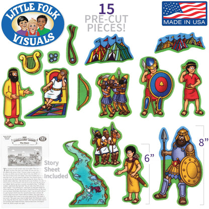Little Folk Visuals Beginners Bible: David Precut Felt Pieces, 15 Pieces Set