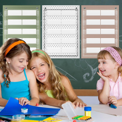 Gueevin 6 Set Magnetic Pocket Chart with 5 Clear Pockets and 30 Dry Erase Cards Painted Classroom Schedule Pocket Chart for Whiteboard Class Demonstrations(Neutral Color,Mixed Pattern)