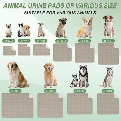 Washable Pee Pads for Dogs, 2 Pack Reusable Puppy Pads Dog Pads, Non-Slip Dog Pee Pads, Leakproof Pet Pee Pads Wee Wee Pads for Dogs. (Brown, 36"x40"(Pack of 2))