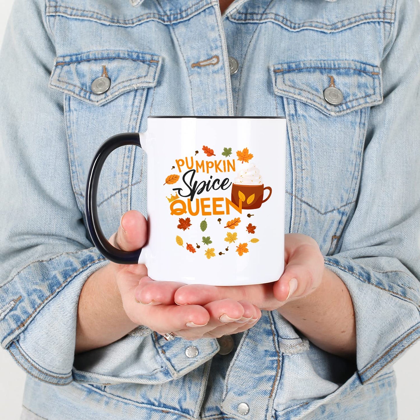 Casitika Halloween Coffee Mug. Pumpkin Spice Queen 11 Oz Coffee Mug. Fall/Autumn Cup For Friend Or Coworker.