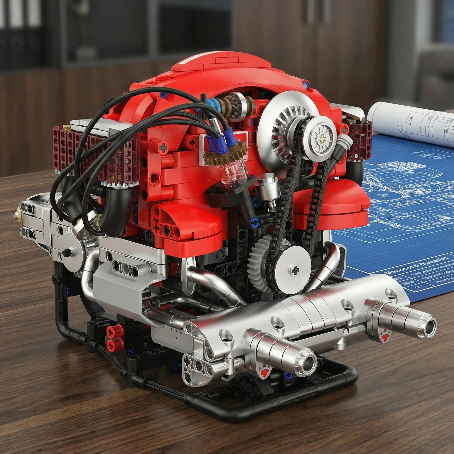 AoreSpty H4 Mini Engine, Bluetooth Motor a Escala para Armar, 868Pcs Engine Building Kits for Kids and Adults, STEM Engineering Kits for Kids Age 8-12, Realistic Tech Hobby Gift for Men