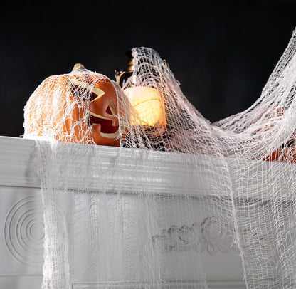 Tlswshsy Large Size 400" x 59" Halloween Creepy Cloth - Creepy Spooky Halloween Decorations - Large Size Scary Creepy Gauze for Halloweens Party Supplies Stairway Window Table Doorways Decor