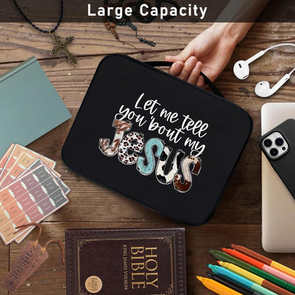 Bible Cover Case for Women & Men, Bible Study Supplies Book Covers with Zipper for Journaling/NIV/ESV/KIV, Carrier Tote Bag Carrying Case with Strap for Teens Travel/Church Bible Study