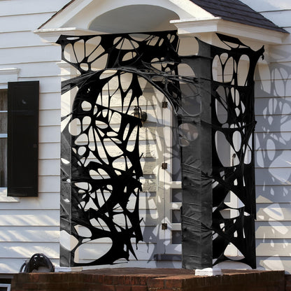 1360 Sqft Cuttable Stretchy Spider Web Halloween Decoration, Black Giant Outdoor Beef Netting Halloween Spider Webs, DIY Spooky Gauze Cobweb Fake Spiders Bats for Yard Garden Party Decor (472" x 39")