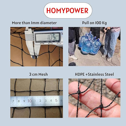 Cat Netting Balcony, 10x13 ft Stainless Steel Reinforced Bite Tear UV and Weather-Resistant Anti-Fall Netting for Pets, Safety Net for Cat, Small Catio for Apartment Balcony Protection