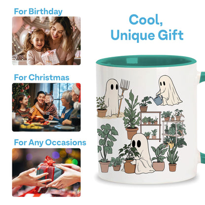 Hyturtle Cute Ghost Plant Mug Gifts For Plant Lovers on Birthday, Halloween