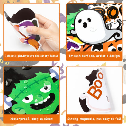 X1zuue 20Pcs Halloween Magnet Car Decorations Waterproof Trick or Treat Automotive Magnet Stickers Refrigerator Magnets Boo Pumpkin Ghost Candy Bat Home Decor Party Supplies for Cars