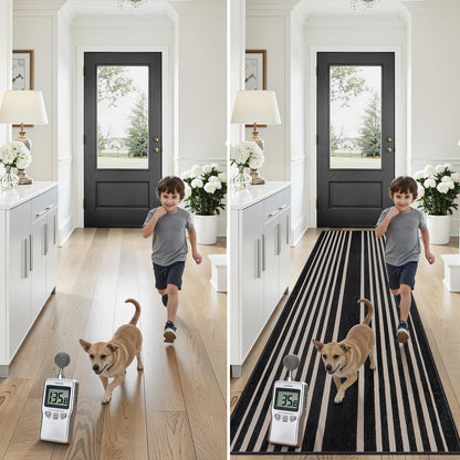 Beeiva Striped Runner Rug for Hallways, 2x6 Washable Runner for Entryway, Black and White Bathroom Runners Non Slip Soft Low Pile Vertical Striped Geometric Print Carpet Rugs for Kitchen Laundry Porch